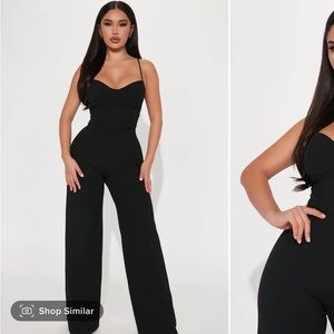 New never worn fashion nova Taking Notes Jumpsuit - Black Medium